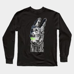 I'm all ears funny black working cocker spaniel dog on black Long Sleeve T-Shirt